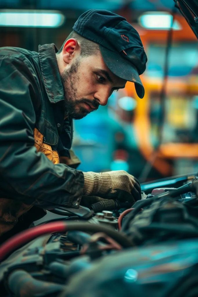 mechanic fixing Electrical repair car