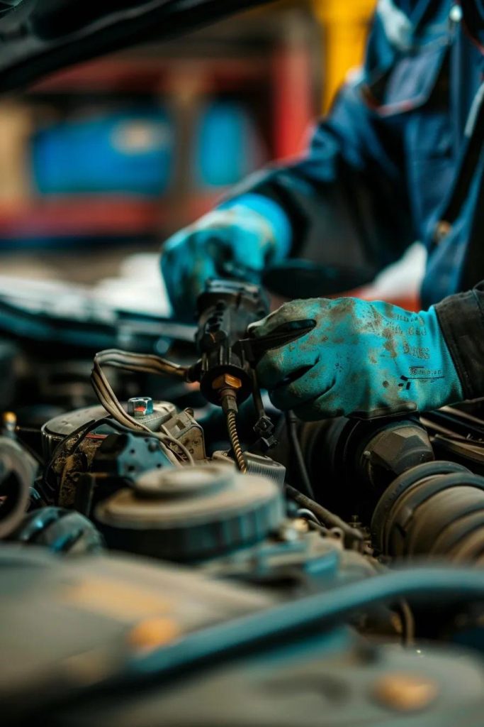 Mechanic repairing Car Cooling system