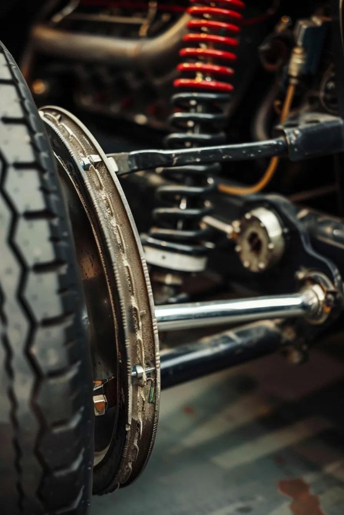 steering and suspension in car